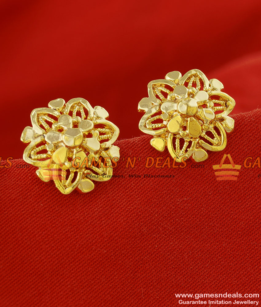 ER151 Medium Size Six Petal Traditional Wear Flower Stud Imitation Design